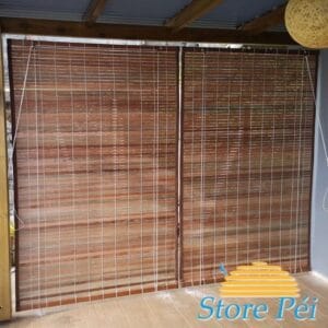 store bois vertical teinte naturel